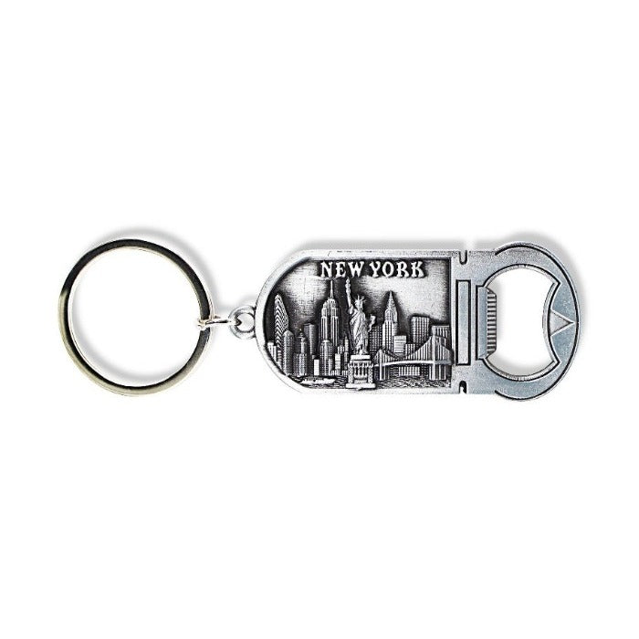 Full Metal Engraved Bottle Opener "NEW YORK" Skyline Keychain