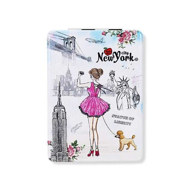 Picturesque Daytime "NEW YORK" Compact Portable Makeup Mirror (2.4x3.4in)