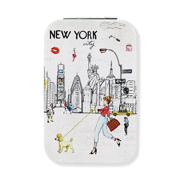Skyline Walk "NEW YORK" Compact Portable Makeup Mirror (2.5x3.5in)