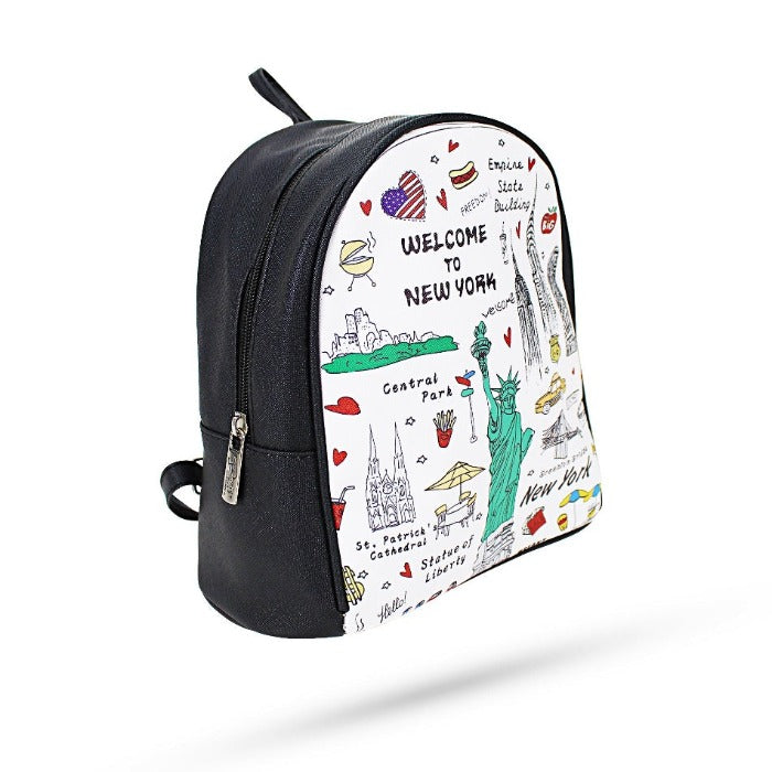 Staple Themes "New York" Leather Canvas Court NYC Backpack (9x10in) | NYC Souvenir