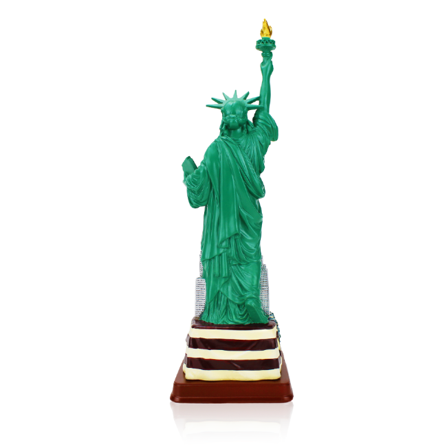 NYC Patriotic Miniature Statue of Liberty Replica Statue w/ Skyline | New York Souvenir (4 Sizes)