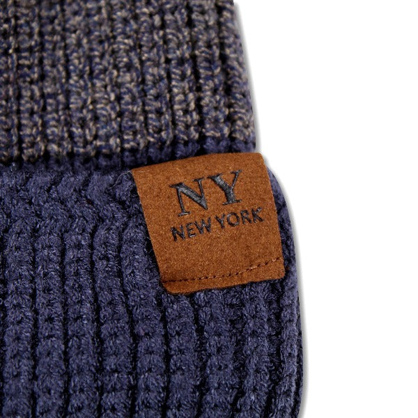 Navy Knitted New York Beanie | NY Beanie Hat