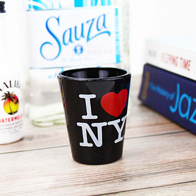 Black "I Love NY" Ceramic NYC Shot Glass | New York City Souvenir | NYC Travel Gift
