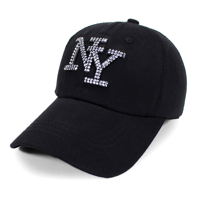 Ladies Rhinestone NY Hat | New York Hat For Women (3 Sizes)