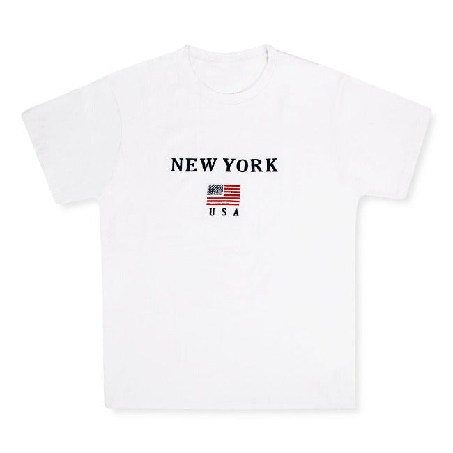 Embroidered Patriotic New York T Shirt | NYC T Shirt (4 Colors)[S-3XL]