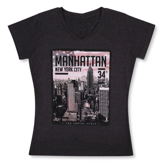 Women's Patriotic Cityscape Tee l New York T-Shirt | NYC T-Shirt