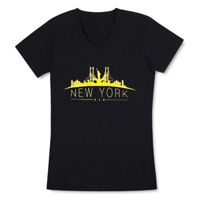 Women's Bridge Skyline Tee l New York T-Shirt | NYC T-Shirt