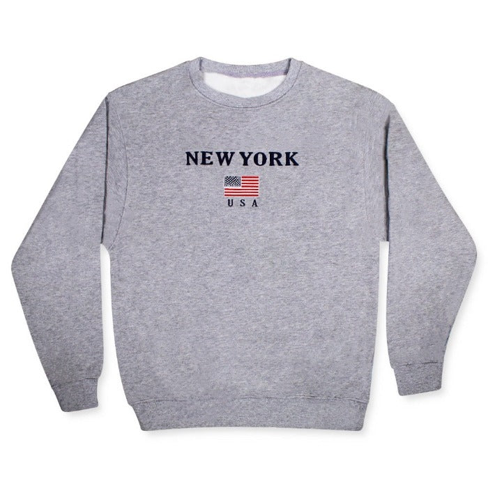 Embroidered Patriotic USA New York Sweatshirt (S-3XL)