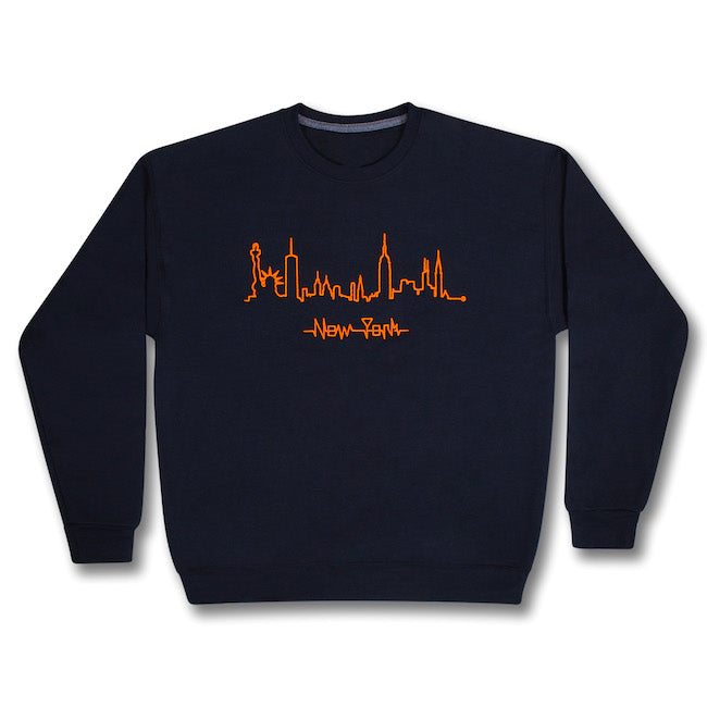 Embroidered Heartbeat Skyline New York Sweatshirt | NYC Sweatshirt