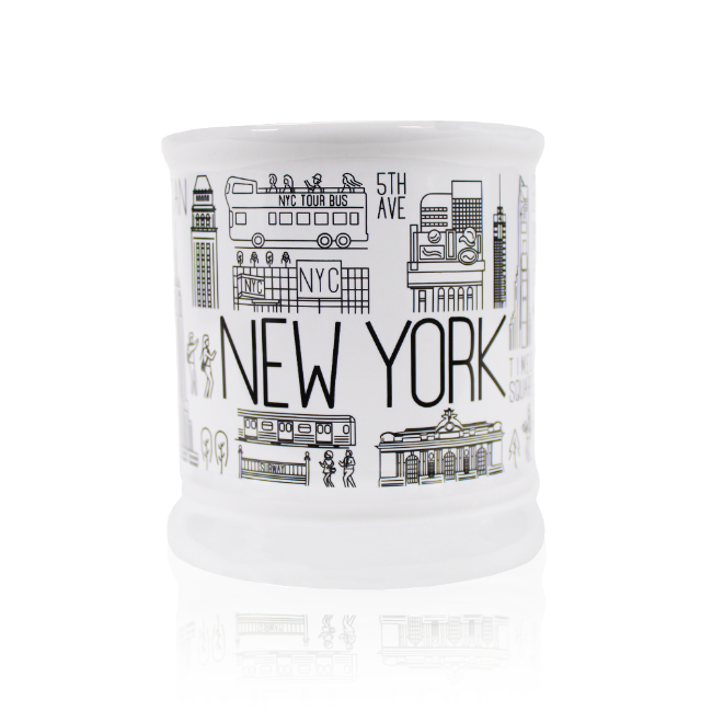 15oz Icons of New York JUMBO Mug (White/Black) New York Mug | New York City Souvenir | NYC Souvenir Travel Gift