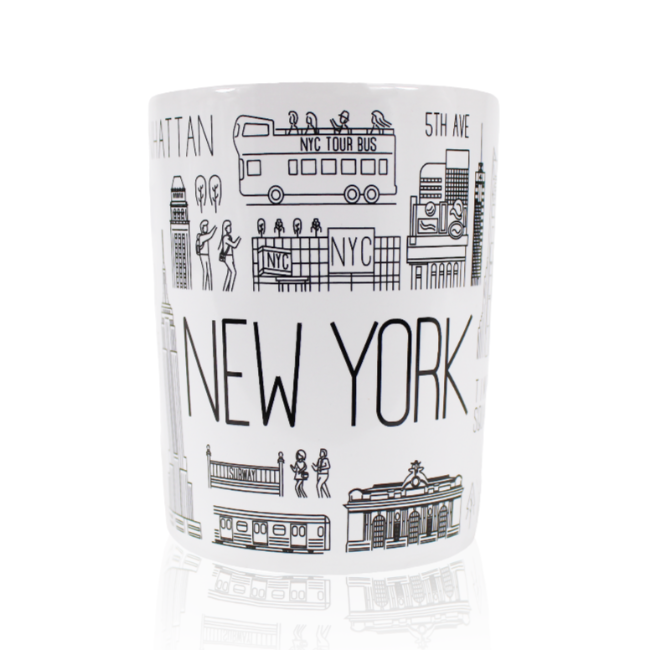 15oz Icons of New York Tall Mug | New York City Souvenir | NYC Souvenir Travel Gift (2 Colors)