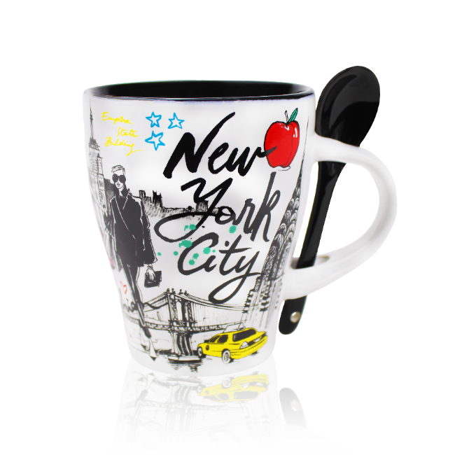 12oz. Spoon-Mug in High Fashion Design New York Mug