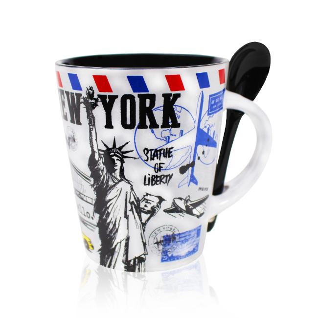12oz. Spoon-Mug for the Patriotic Traveler New York Mug | New York City Souvenir | NYC Souvenir Travel Gift
