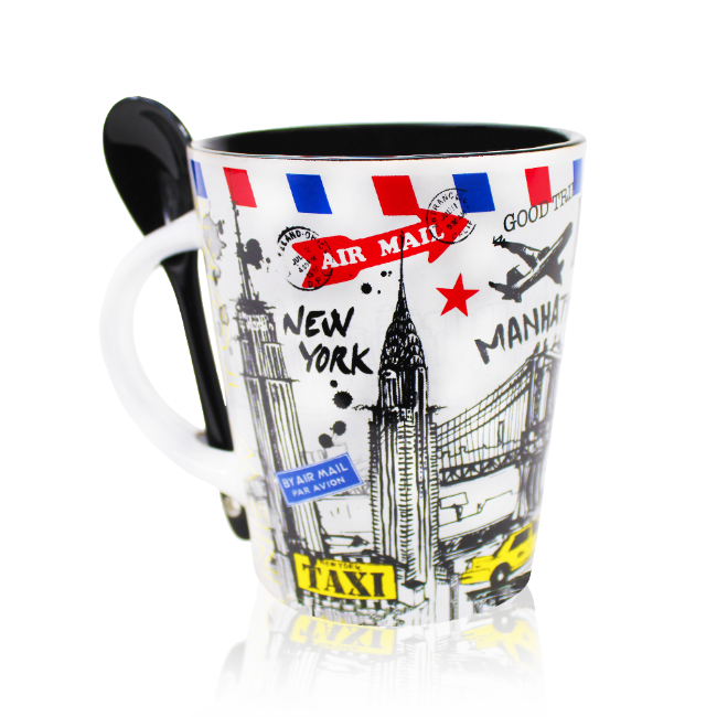 12oz. Spoon-Mug for the Patriotic Traveler New York Mug | New York City Souvenir | NYC Souvenir Travel Gift
