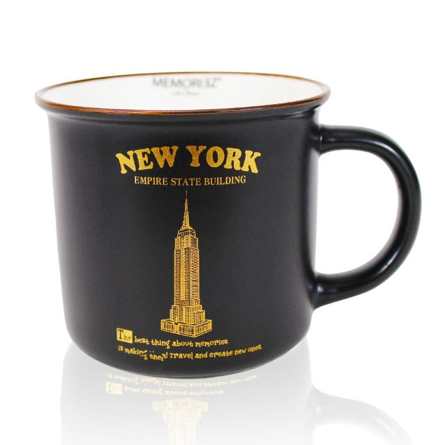 Gold Font Empire State Building Souvenir Mug | NYC Coffee Mug (2 Sizes)