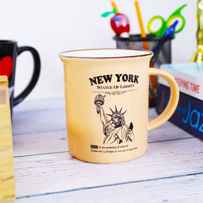 12oz. Pastel "Statue of Liberty" Ceramic NYC Mug | New York Mug (6 colors)