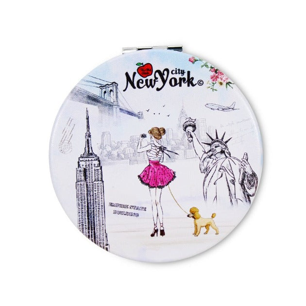 Picturesque Daytime "New York" Compact Portable Makeup Mirror (3x3in)