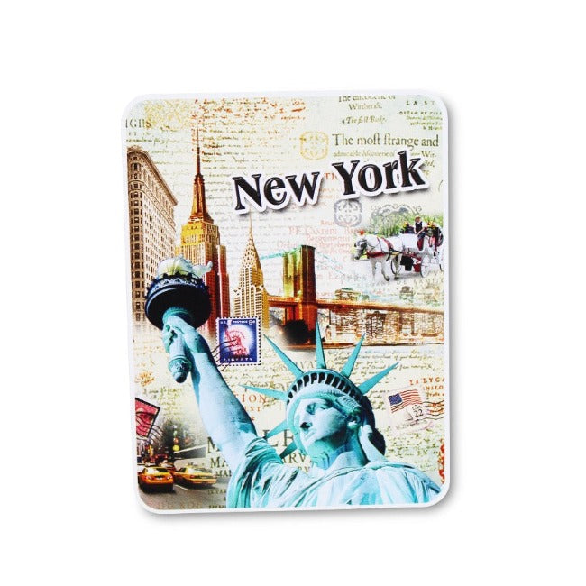 Rustic New York Statue of Liberty Vinyl Sticker (4x3'')
