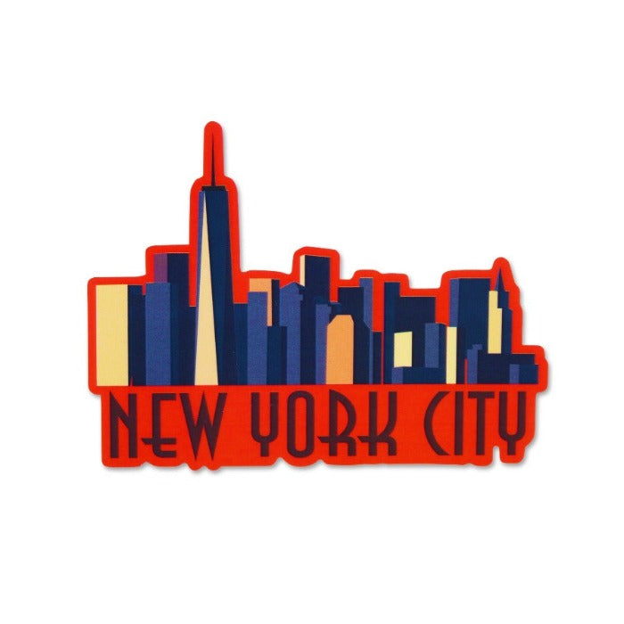"New York City" Skyline Die-Cut Vinyl New York Sticker (4x3'')
