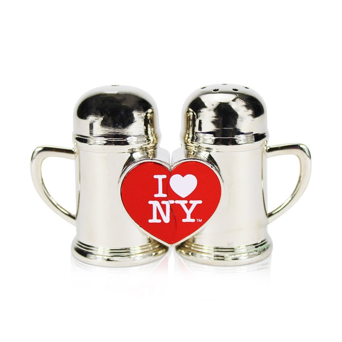 Stainless Steel Magnetic I Love NY Souvenir Salt & Pepper Shaker