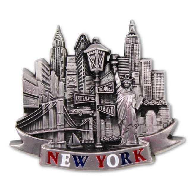 Full Metal "New York" Popular Monuments Statue of Liberty Fridge Magnets