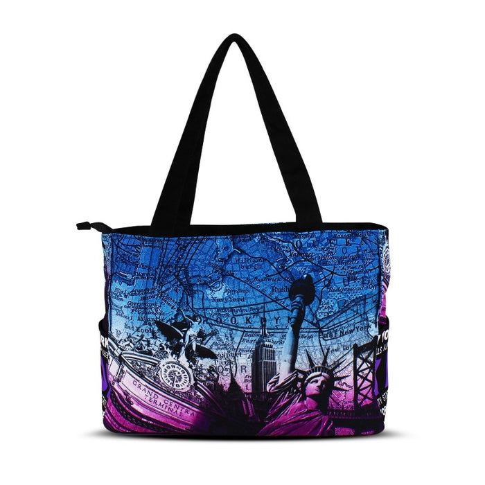 Statue of Liberty "New York" Monogram Canvas New York Totebag | New York Tote (18x11in)