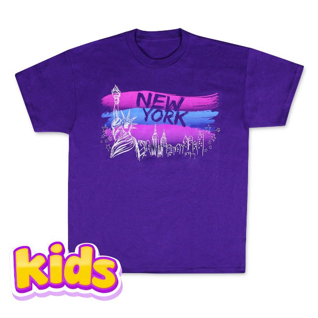 Girls Paint Liberty Skyline New York T-Shirt | NYC T-Shirt (2 Colors)