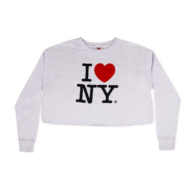 I Love NY Women's Long Sleeve New York Crop Top T-Shirt | I Heart NY T Shirt (2 Colors)