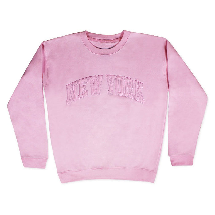 Embroidered Pink New York Sweatshirt | NYC Sweatshirt
