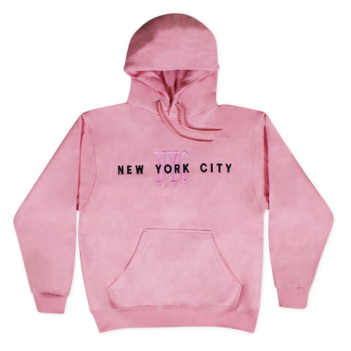 Hot Pink I Love NY New York Hoodie Screen Print Heart Sweatshirt