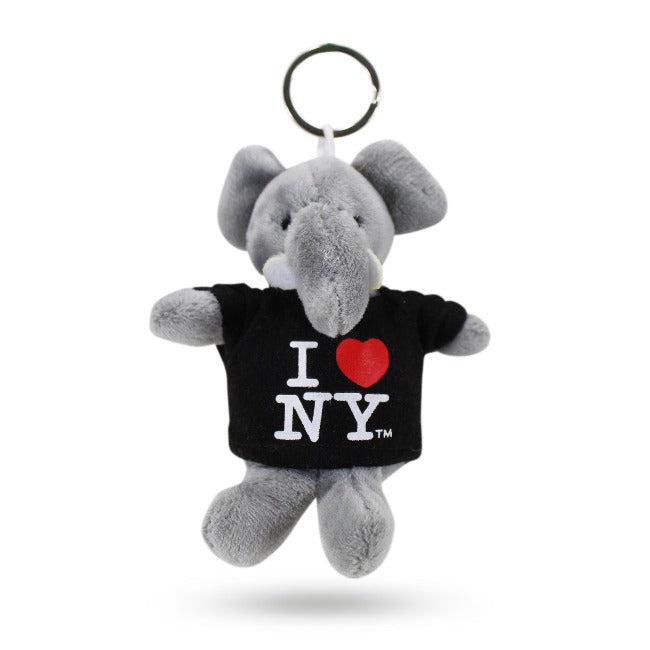 Stuffed I Love NY Souvenir Elephant Keychain | I Love New York Gift