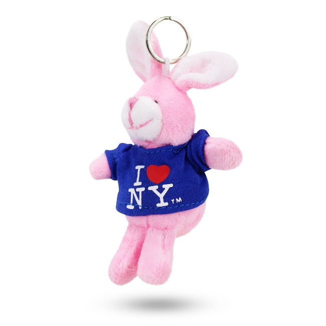 Stuffed I Love NY Souvenir Bunny Keychain | I Love New York Gift