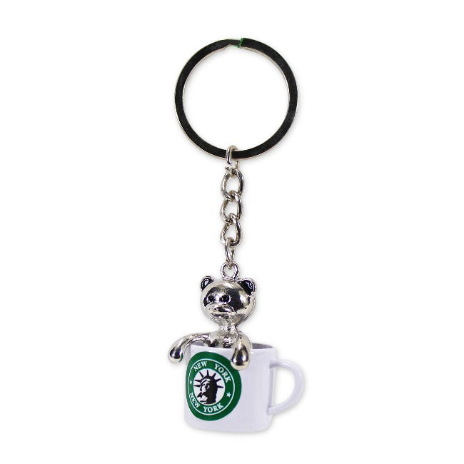 Lisa Full Metal New York Starbucks Bear Keychain | New York Souvenir Keychain 