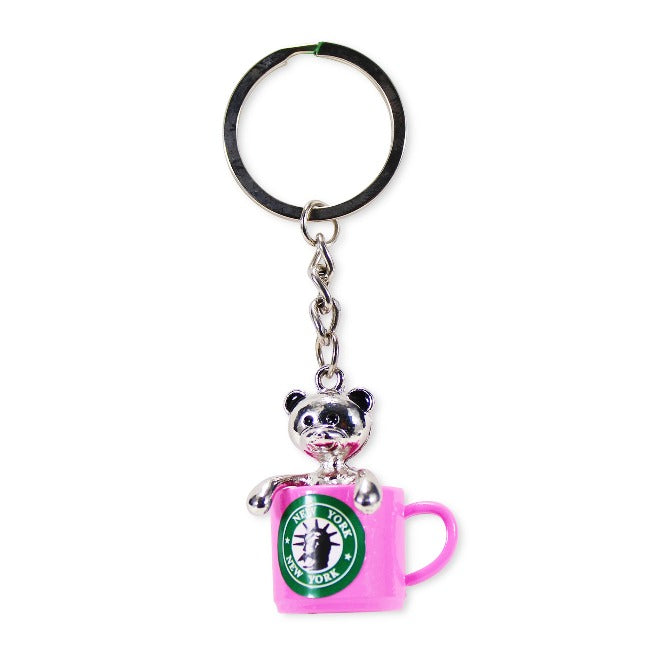 Lisa Full Metal New York Starbucks Bear Keychain | New York Souvenir Keychain 
