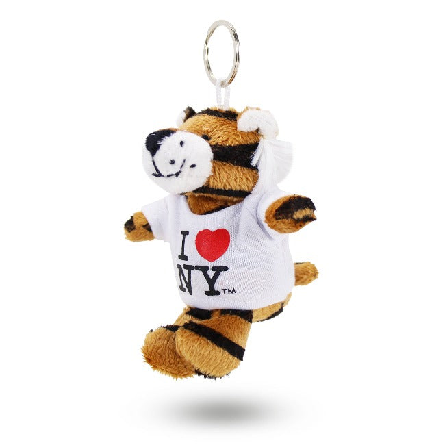 Stuffed I Love NY Souvenir Tiger Keychain | I Love New York Gift