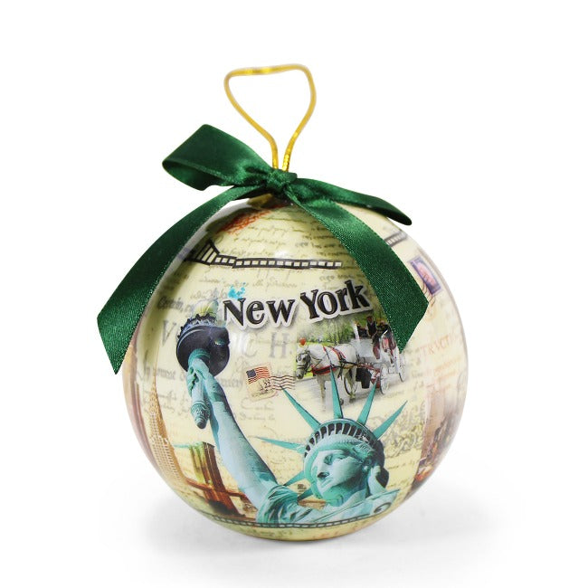 Rustic Travel Theme New York Christmas Ornament | NYC Christmas Ornament