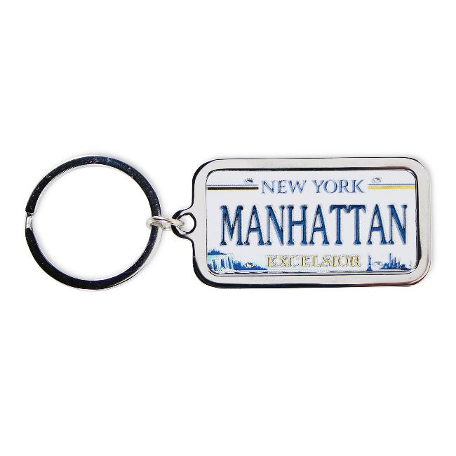 Holographic Acrylic “MANHATTAN” License plate Keychain