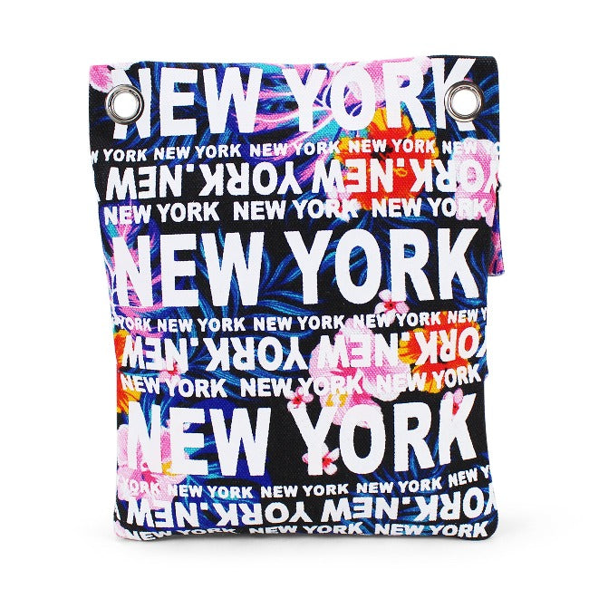 Floral Jungle "New York" Monogram Canvas Dual-Zipper Cross Body Bag (2 Colors)
