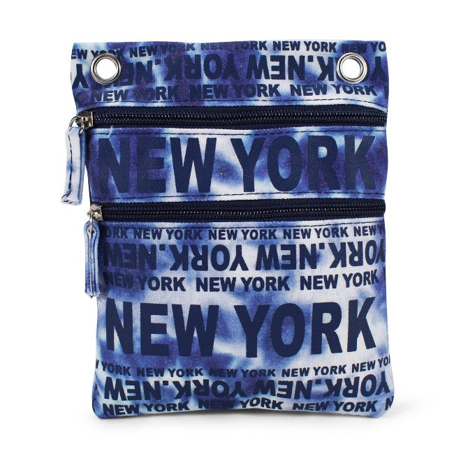 Tie Dye New York Monogram Dual-Zipper Cross Body NYC Bag