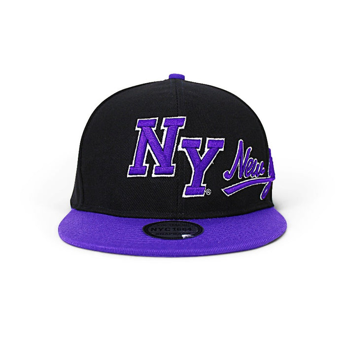NY Monogram Purple NY Snapback | Smart Flat New York Hat | Unisex New York Cap