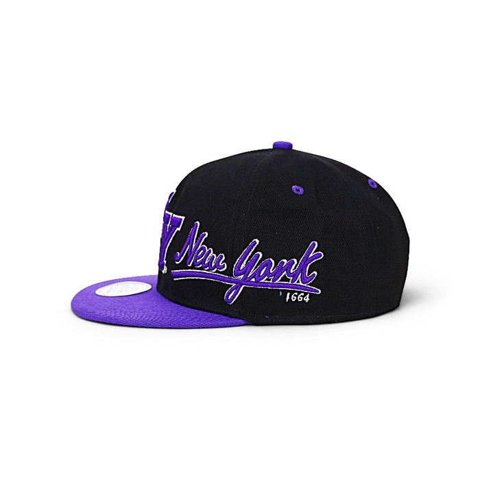 NY Monogram Purple NY Snapback | Smart Flat New York Hat | Unisex New York Cap