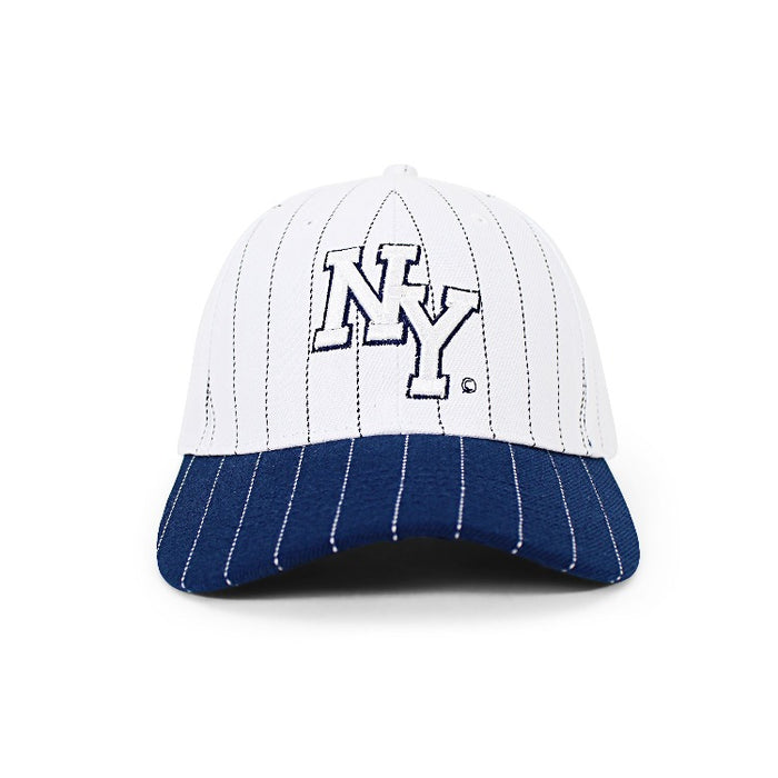 Monogram Pinstripe "NY" Hat | New York Baseball Cap w/ Velcro Strap | Unisex NYC Hat (2 colors)