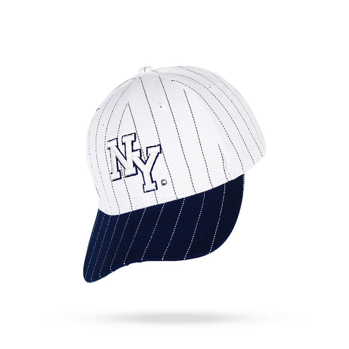 Monogram Pinstripe NY Hat, New York Baseball Cap w/ Velcro Strap