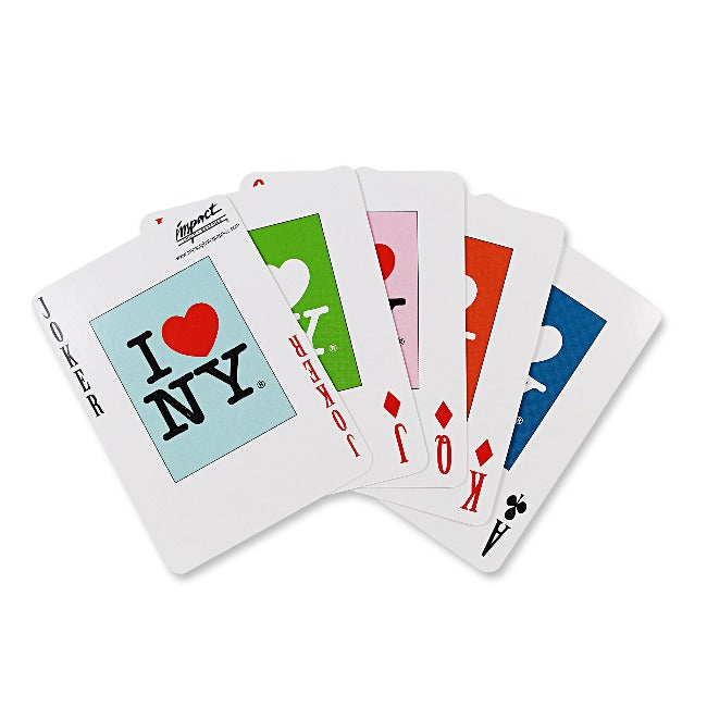 Custom I Love NY Playing Cards w/ Multi-Color Faces | I Love NY Souvenir