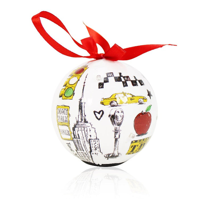 Light Up Sphere New York Monuments Christmas Ornament (2.5x2.5in)