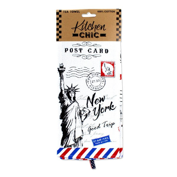 Postal Travel New York Tea Towel NYC Gift Shop Exclusive — NYGiftloft