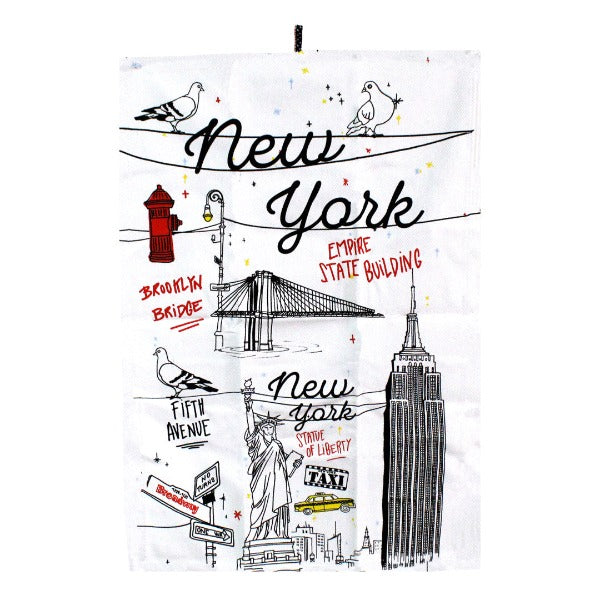 Sketch Monuments of New York Tea Towel | NYC Gift Shop Exclusive