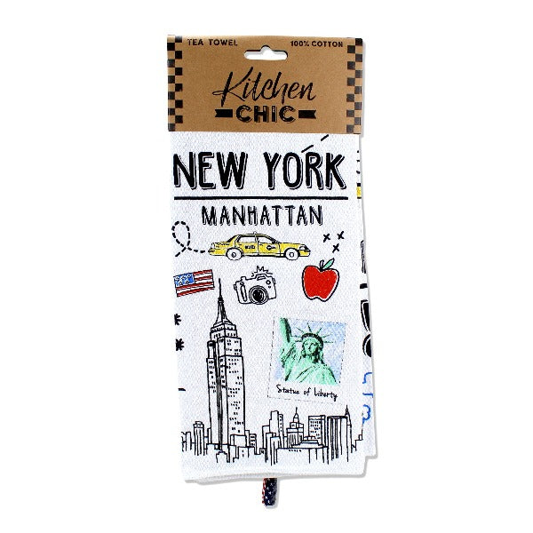 Staple Themes of New York Tea Towel NYC Gift Shop Exclusive — NYGiftloft
