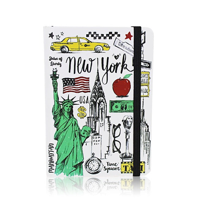 4x5.5in Chic "NEW YORK" Monuments Journal (Lined) | New York City Souvenir | Statue of Liberty Gift