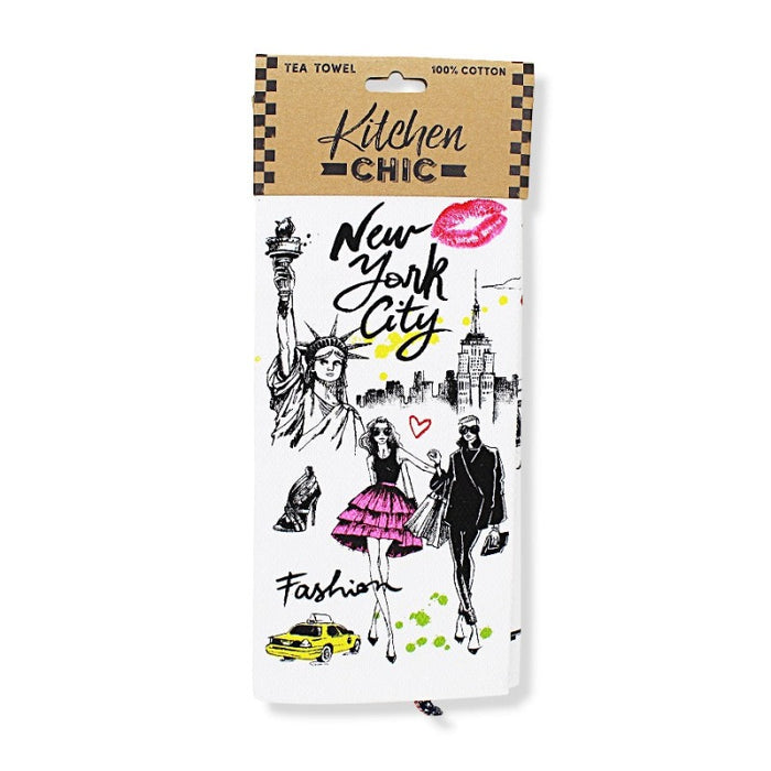 New York City Fashionweek Themed Tea Towel | New York Souvenir Tea Towel